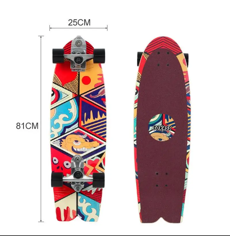 P7 Maple Skateboard Surfboard Surf Land Skate Board Long Boards Highly Smooth Adult Men Outdoor Sports 810x250x130 Mm