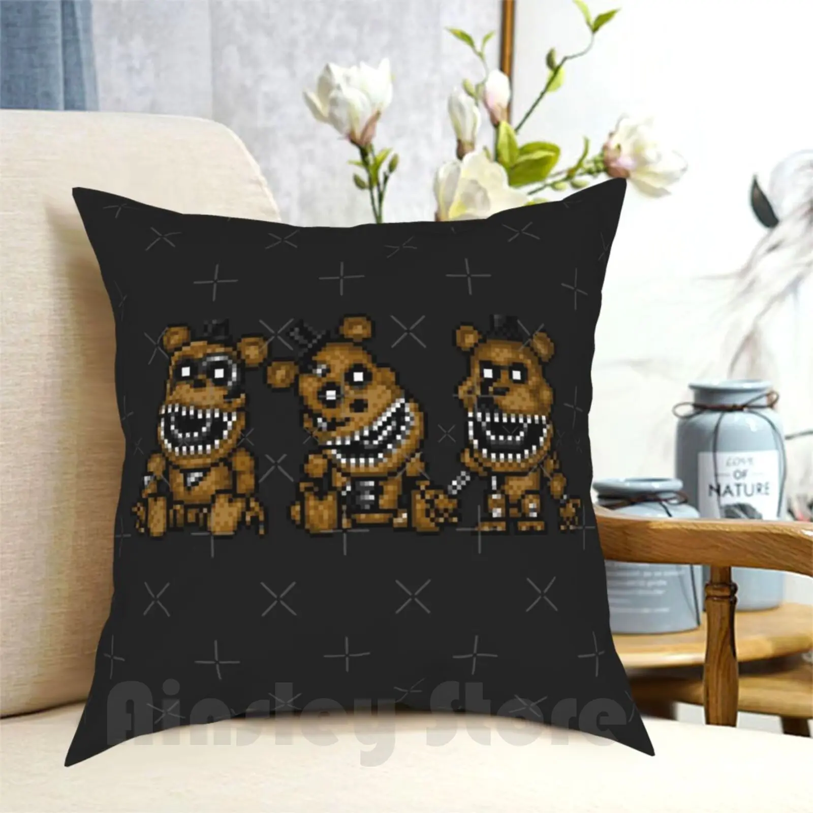 Five Nights At 4-Mini-Pixel Art Pillow Case Printed Home Soft DIY Pillow cover Five Nights At Fnaf 1 2 3 4 Pixel Art Pixel