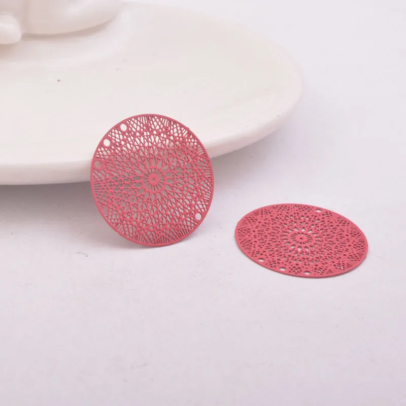 50 Stück AB5266 24mm Runde Anhänger mit vier Löchern, bedruckter Anhänger für DIY-Schmuckherstellung – Detail 16