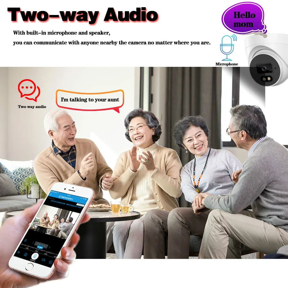 2 Way Audio IP CCTV Security Camera Video Surveillance Kit 5MP indoor POE 10CH NVR Kit Color Night Vison Monitoring Camera Set