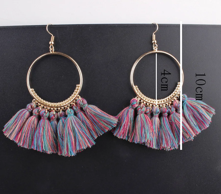 2020 3 Layered Bohemian Fransen Luxus Erklärung Quaste Ohrringe 2020 Boho Mode Schmuck Frauen Lange Tropfen Baumeln Ohrringe – Detail 33