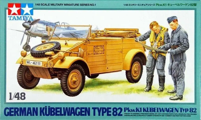 Tamiya 32501 1/48 Scale Military Car Model Kit WWII German Kubelwagen Type 82