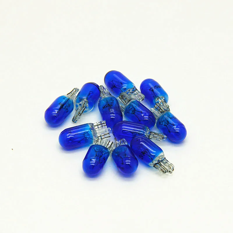 100pcs T10 W5W 501 194 BLUE CLEAR Glass Car Signal Lamp 12V5W Auto Miniature Bulb W2.1x9.5d Wedge Single Filament - Image 4