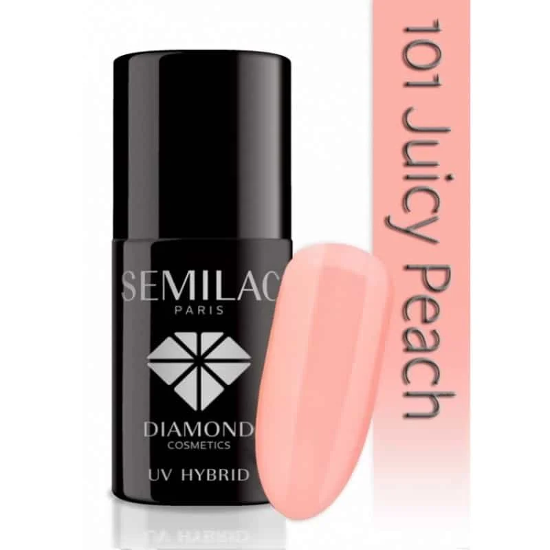 Semilac Juicy Peach 101 semi-permanent coverage, UV hybrid nail polish texture Gel