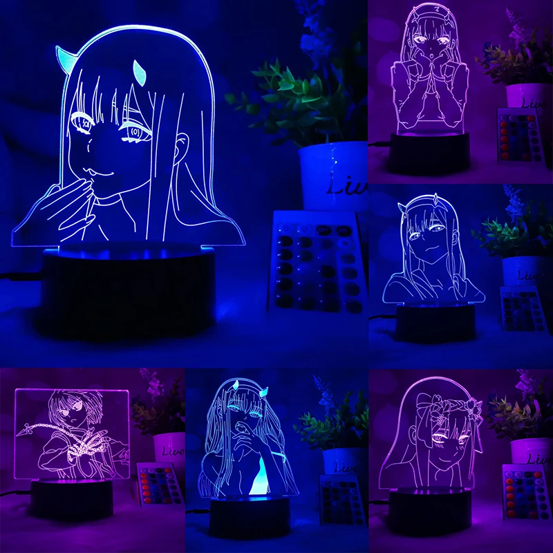 Anime Darling in Franxx Zero Two Anime 3D LED Decor Lamp Figure Nightlight