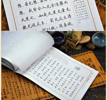 Heart Sutra Buddhist Diamon Sutra Chinese Characters Copybook for Pen Calligraphy by Tian Yingzhang Regular Script Exercise Book