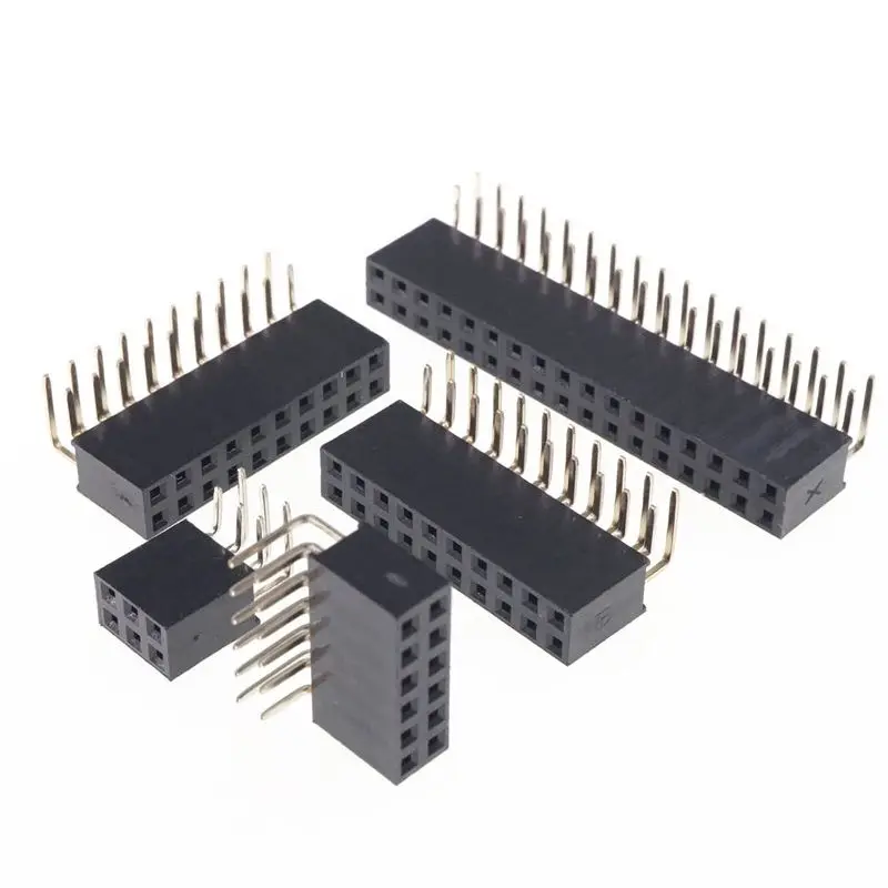 

10PCS 2X3/4/5/6/7/8/10/20/40 PIN Double Row Right Angle Female Pin Header 2.54MM PITCH Strip Connector Socket