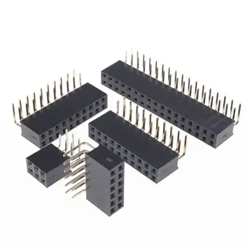 10PCS 2X3/4/5/6/7/8/10/20/40 PIN คู่แถวมุมขวาหญิงหัว 2.54MM PITCH Strip Connector ซ็อกเก็ต