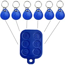 RFID Multiple Keyfob, 6 en 1, 125kHz, T5577 EM ID ampa able IC 13.56Mhz 1k S50 UID, Changeable Card Key, 1Pc Lot