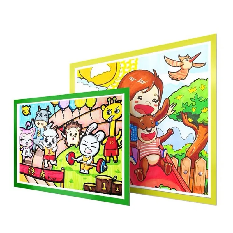 A4 Từ Tính Mạnh Ký Giá Đỡ Tự Dán Khung Nhựa PVC Bền Poster Màn Hình Khung Tường Văn Phòng/Cửa/cửa Sổ/Tủ Lạnh