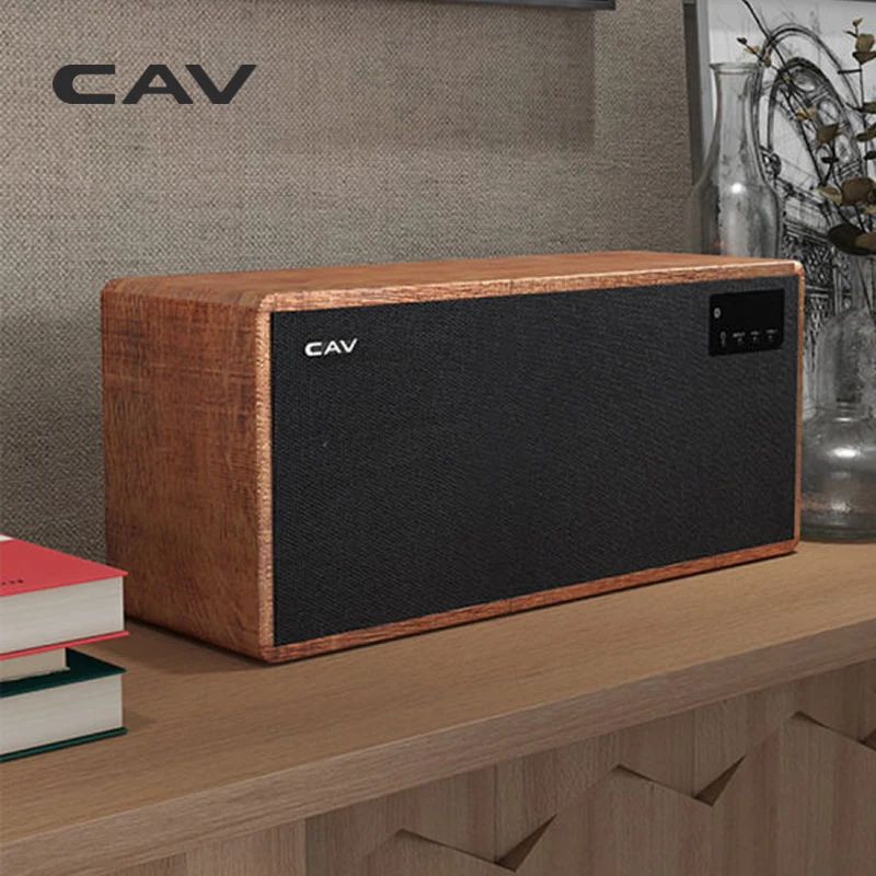 CAV AT60 Bluetooth Speaker Portable Speaker Subwoofer Wooden Column Bluetooth Deep Bass Speaker 5.25" Woofer 4 EQ