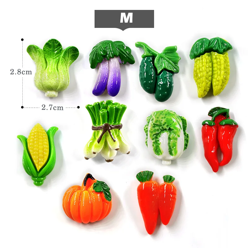 10 pezzi di verdure girasole frutta sushi animale resina frigorifero magnete per frigorifero adesivo per lavagna decorazione accessori da cucina