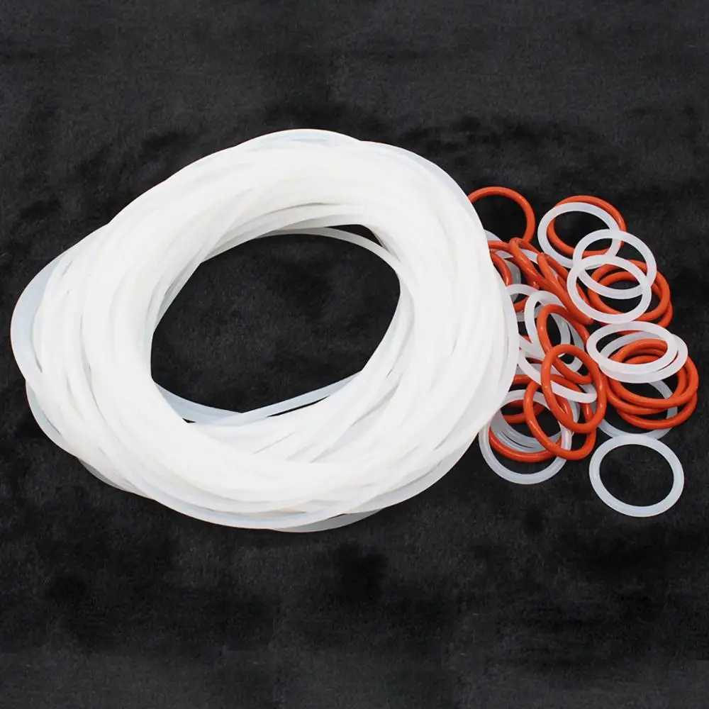 CS 1.5mm Wire Diameter Red/White Food Grade Safe Silicone O Rings Gaskets OD 5-80mm O Ring Seals Washer