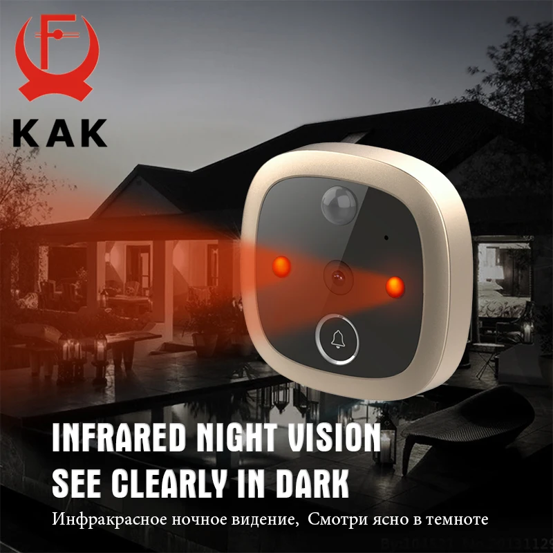 Imagem -05 - Kak-ir Eletrônico Porta Viewer Bell ir Night Câmera Gravação de Vídeo Smart Peephole Campainha 43