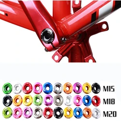 M15 M18 M20 Aluminum Alloy Crank Bolt Cover Cap Crank Cover Bike Bottom Bracket Bolt Crank Arm Fixing Bolt