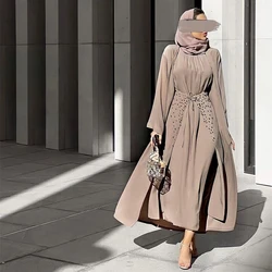 Open Abaya Dubai Turkey Islam Bangladesh Arabic Muslim Sets Hijab Prayer Long Dress For Women Robe Longue Kimono Femme Musulmane