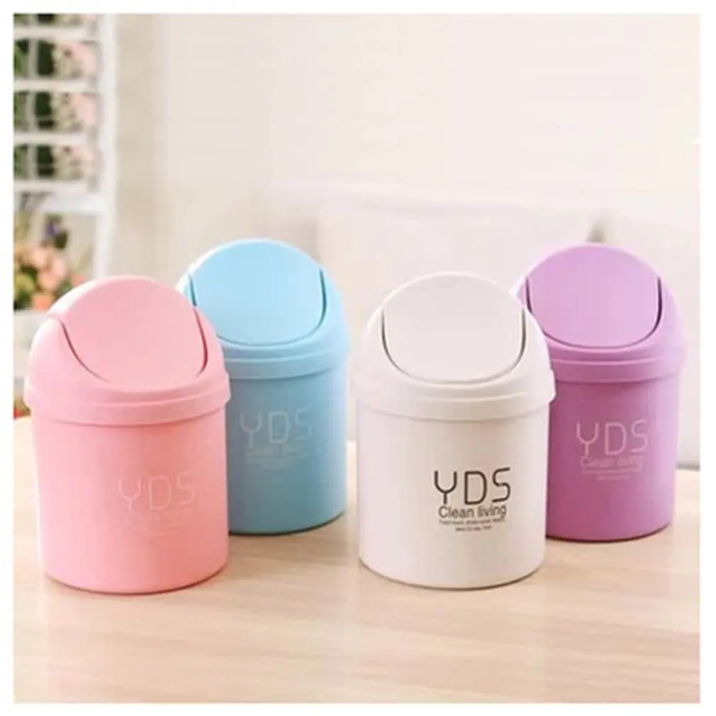 Creative Mini Desktop Trash Can Home Kitchen Desk With Lid Trash Can Living Room Debris Storage Cleaning Bucket