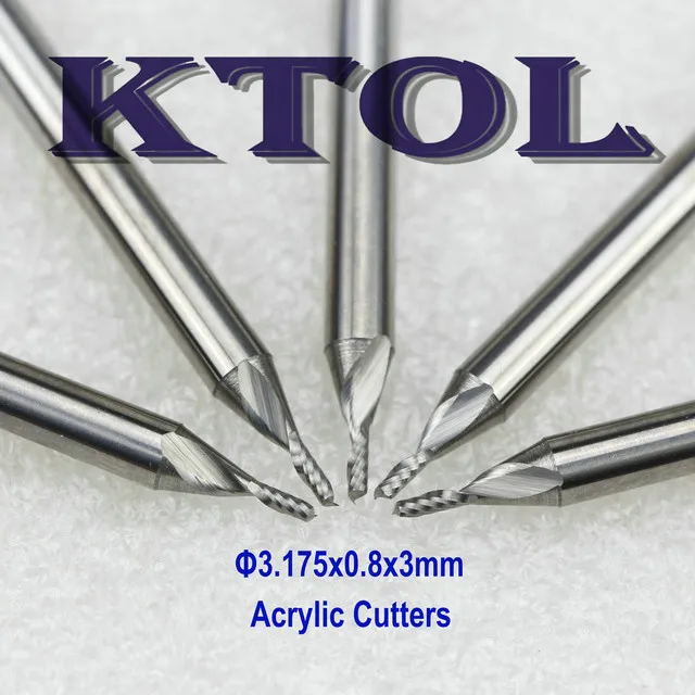 1pc 3.175mm 1 flauta final fresas cnc roteador bits em acrílico importado tungstênio aço sólido carboneto carpintaria ferramenta de corte