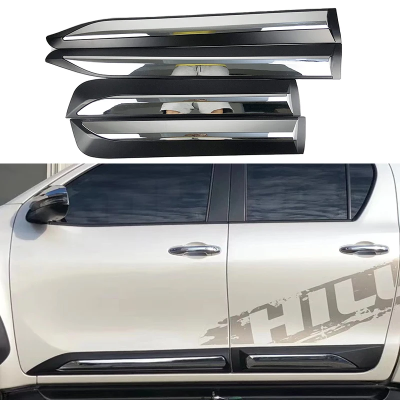 

Fit for hilux revo rocco Car side trims covers chrome styling exterior auto accessories door plate cover 2015-2019