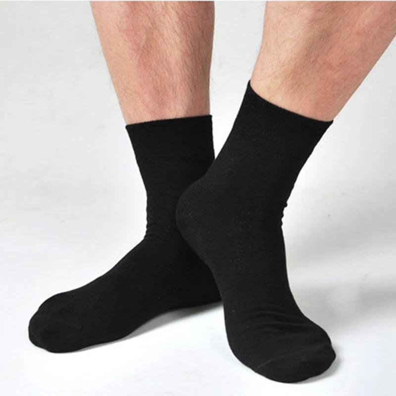 5 Pairs Mans Bamboo Fiber Socks Soft Comfortable Solid Black White Casual Business Dress Formal Socks Men Crew Sock Calcetines