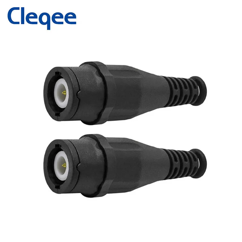 Cleqee P7001 4PCS BNC connettore maschio a spina guscio protettivo adattatori per giunti a saldare placcati in oro