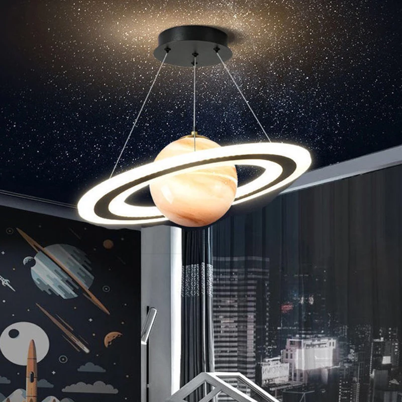 

Modern LED Pendant Lamp For Led Designer Planet Indoor Lighting Light Decoration HomeDecor Crystal Lampshape Lustre Dropshipping