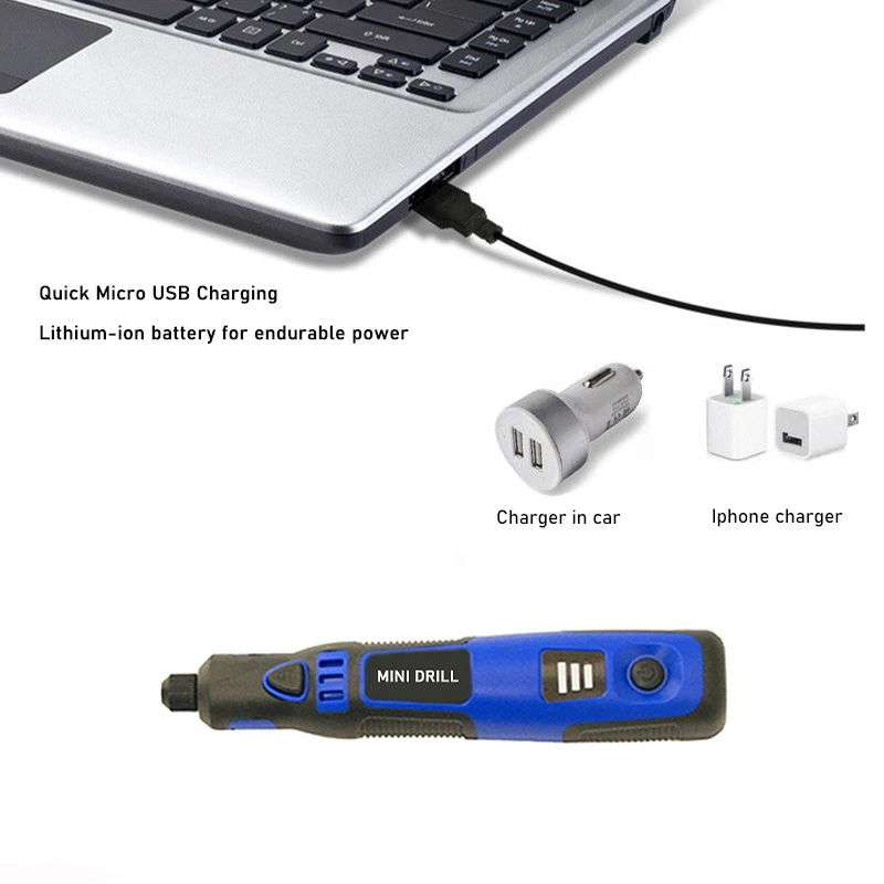 Cordless Mini Drill Engraving-Pen Dremel-Tools Accessoraies-Set Adjustable Grinding 3.6V With Multifunction Home Diy