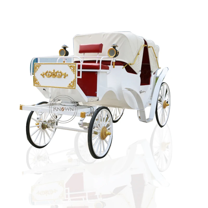 Prinss Cinderella Pumpkin Horse Cart Car Luxury Horse Saddle Royal Golden Carriage Wedding Style Carriages For Sale