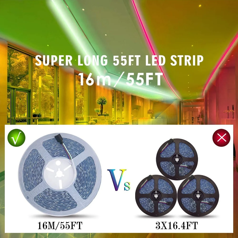 15M LED Stripe SMD5050 IP20 RGB Strip LED Lampe 30 Leds/M Flexible Ribbon Lights DC 24V RGB Diode Tape IR Controller Adapter Set