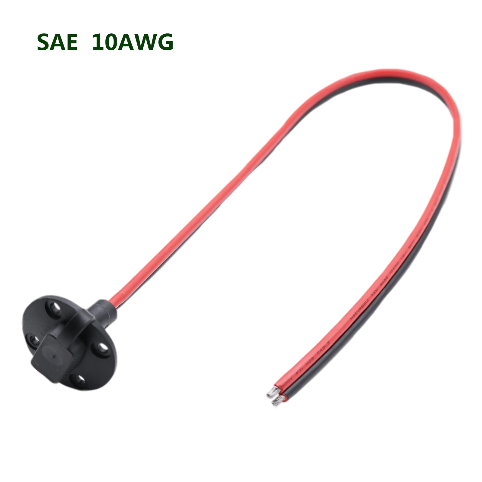 

SAE Quick Disconnect Socket Solar Weatherproof Sidewall Port Harness Panel Mount Power DIY Cord Wire Cable with Cap 60cm 10AWG