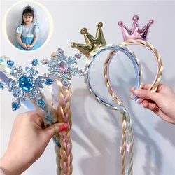 Diadema trenzada de Rapunzel para niños, peluca de princesa para niñas, diadema trenzada para el cabello, Cosplay de Elsa