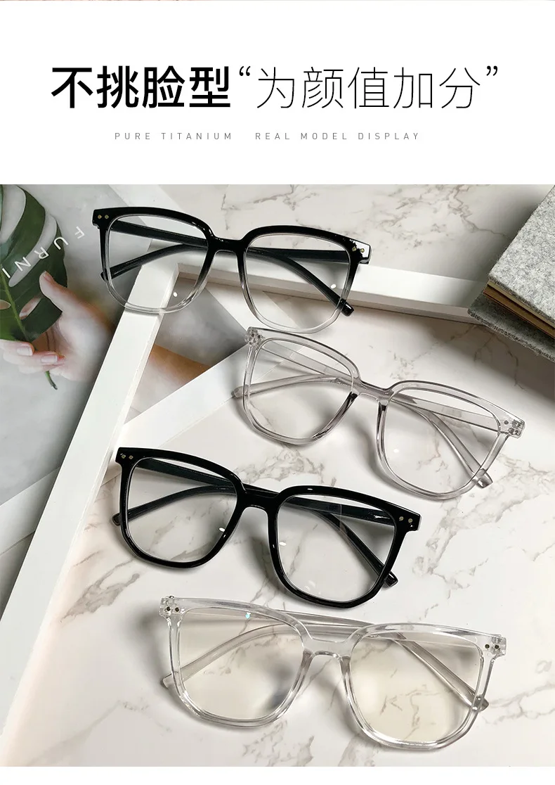 Hochwertige Brillen mit quadratischem Rahmen, Myopie-Brille für Damen und Herren, Kurzsichtbrille, Anti-Blaulicht-Brille mit Dioptrien Minus -1,0 – Detail 2