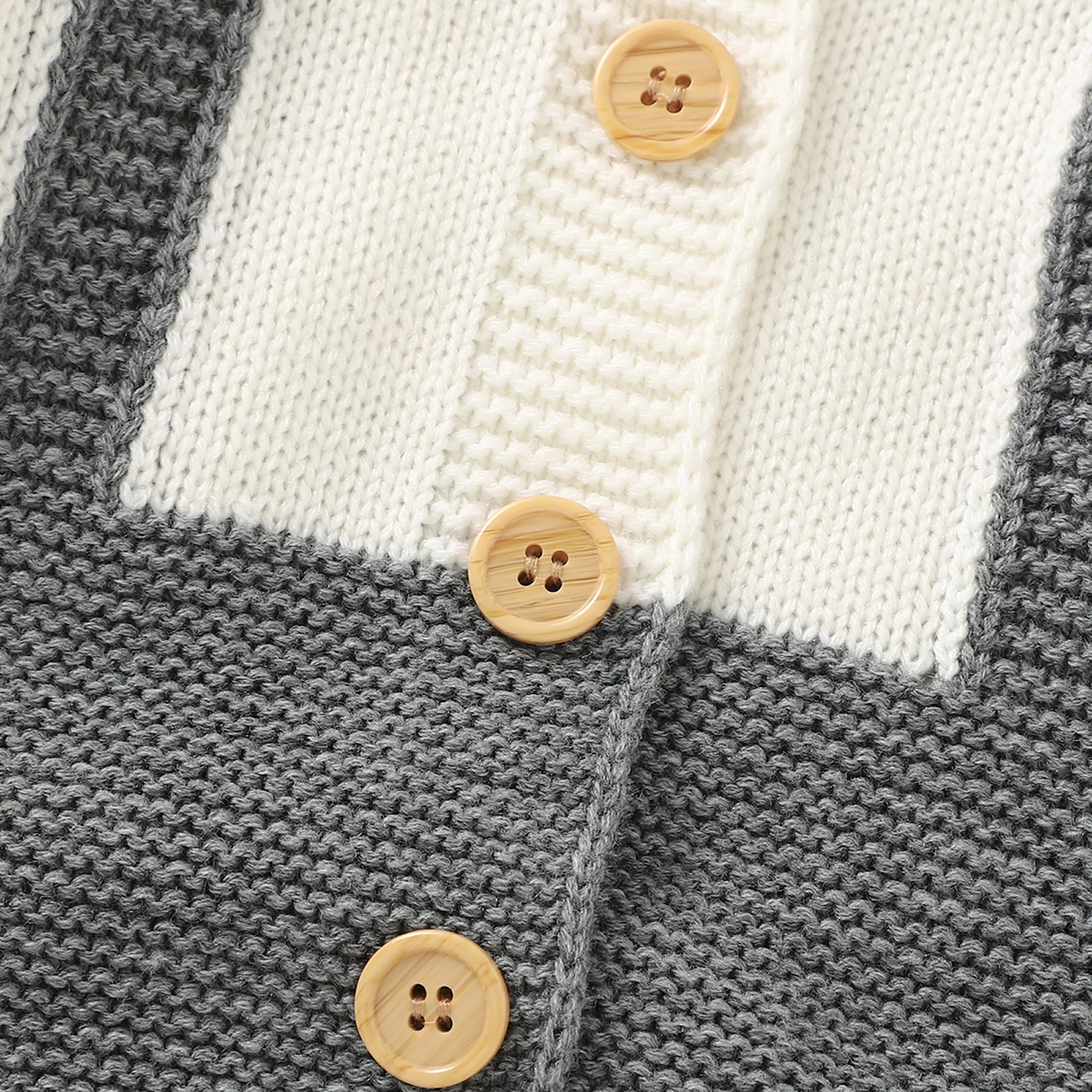 Citgeett الخريف الرضع طفل الفتيان عادية محبوك رومبير رمادي طوق طويلة الأكمام زر أسفل بذلة ملابس شهم #3