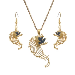 Bird Necklace Earrings Set for Women Gold Color Papua New Guinea PNG Wedding Jewelry