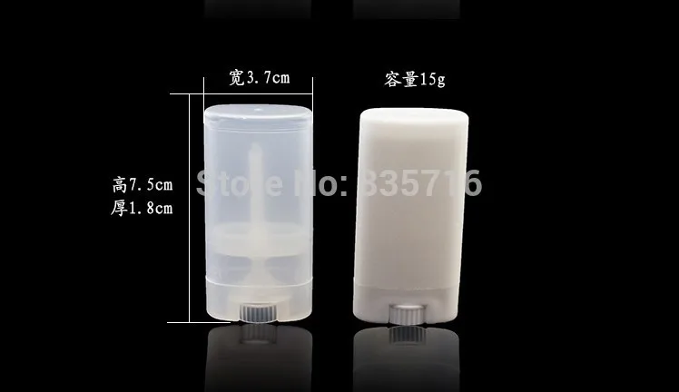 20 pz/pacco 15g Bianco nero Vuoto Ovale rotondo Vuoto Rossetto Balsamo per le labbra Tubi di Plastica Solido Piatto Profumo Deodorante Stick Contenitori