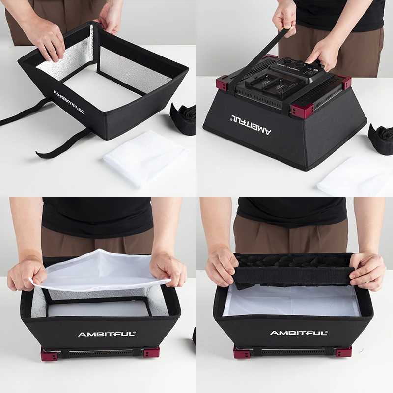 AMBITFUL LEDP60C LED Video Soft Light Diffuser Honingraatrooster Softbox (alleen softbox)