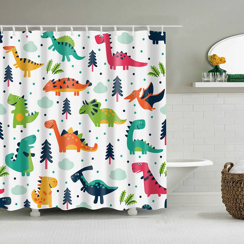 3D Printing Cartoon Bulldog Bath Screens Bathroom Shower Curtain Bath Curtain Christmas Gift Decor Multi-size Shower Curtain