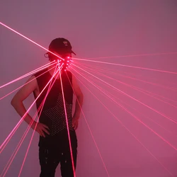 Free Shipping Red Laser Mask Halloween Cosplay Supplies LED Mask DJ Nightclub Disco Decoration Mask