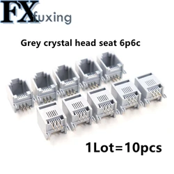 10PCS YT2038Y RJ12 RJ11 Socket Telephone 90 Degrees 6Pin Crystal Female 6P6C Socket Connector High Quality On Sale NEW