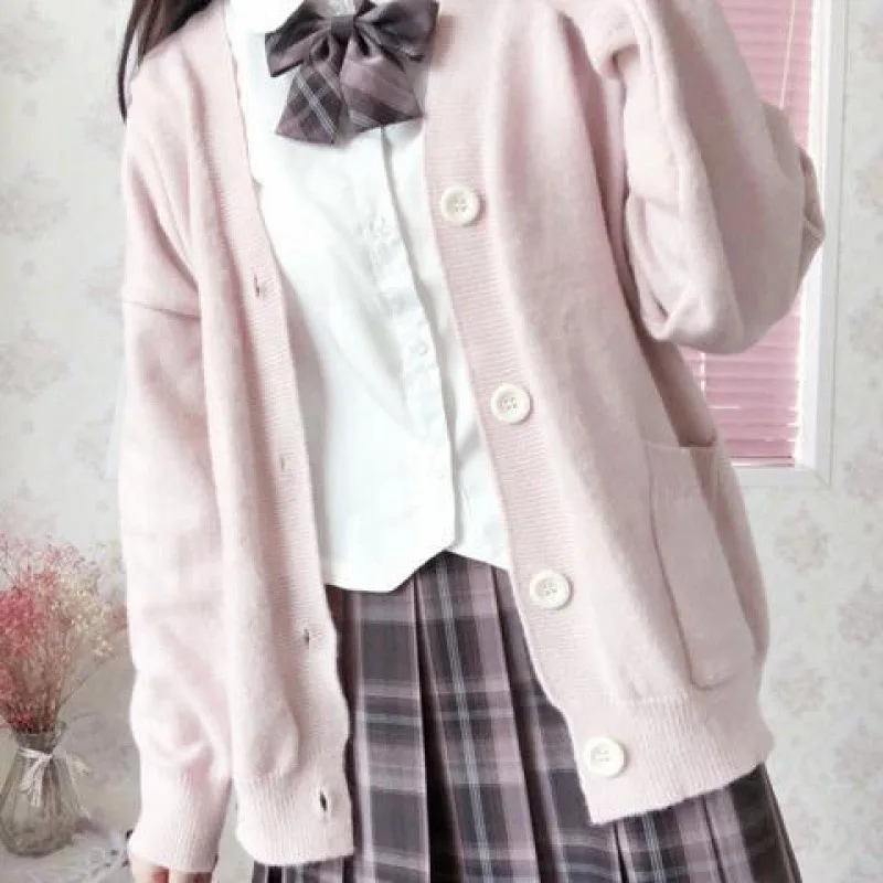 Cardigan Harajuku pour femmes, pulls pour étudiants Preppy Sweet Girl, tricots mignons, tout match, doux, offre spéciale, combinaison basique,