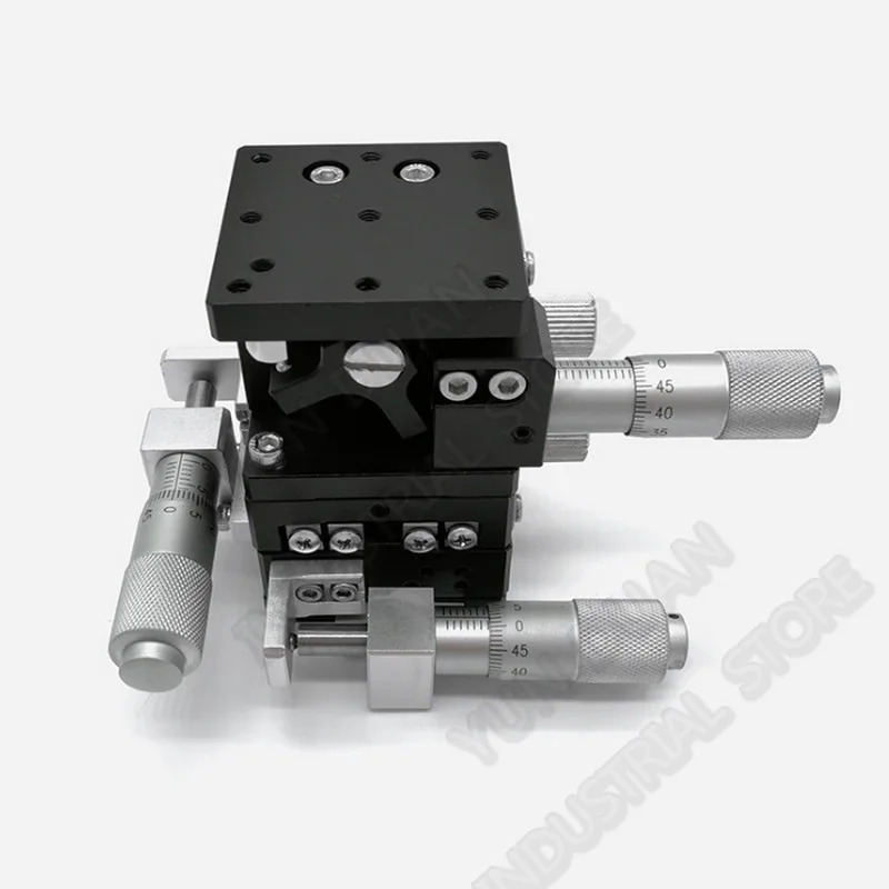 

XYZ Axis 40*40mm 1.6" Trimming Station Manual Displacement Platform Cross Roller Guide Way Linear Stage Sliding Table LD40-LM