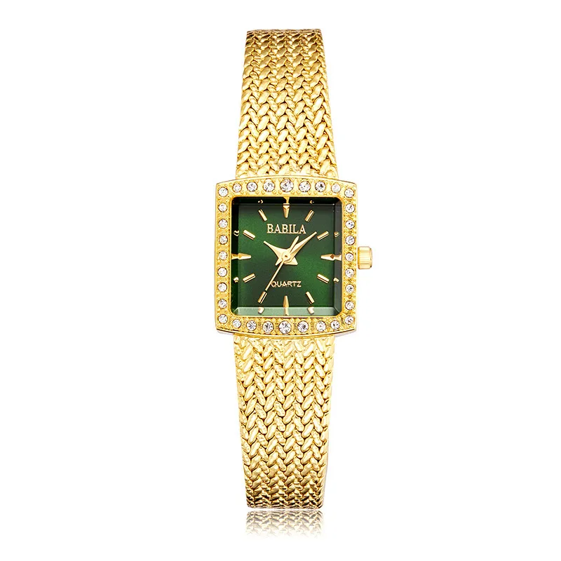 Ladies Watch Luxury Niche Chic Wind Square Suit Diamond Vintage Wheat Ear Quartz Watch Girlfriend Gift  Ladies Watches