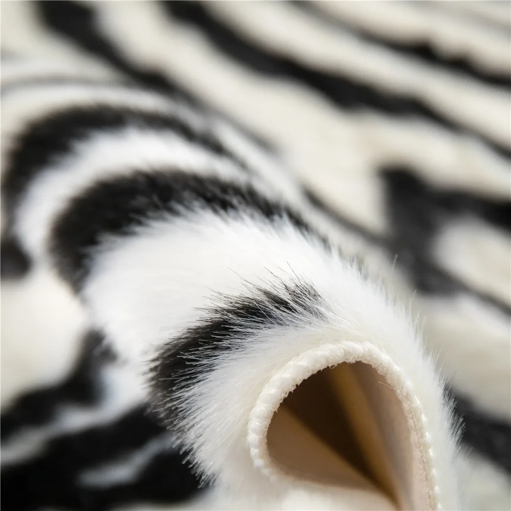 Imitation Animal Skin Carpet Non-slip Cow Zebra Striped Area Rugs and Carpets For Home Living Room Bedroom Floor Mat