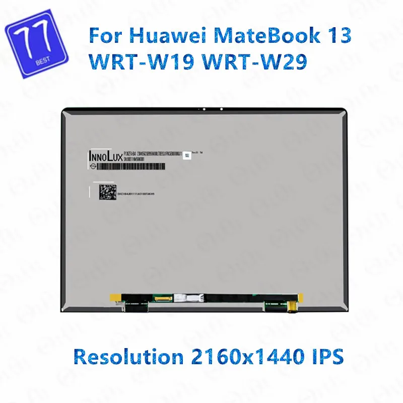 For Huawei MateBook 13 WRT-W19 W29 W09 WX9 WRTB-WFH9 13 inch LAPTOP notebook IPS LCD screen Display P130ZFA-BA1 2160*1440