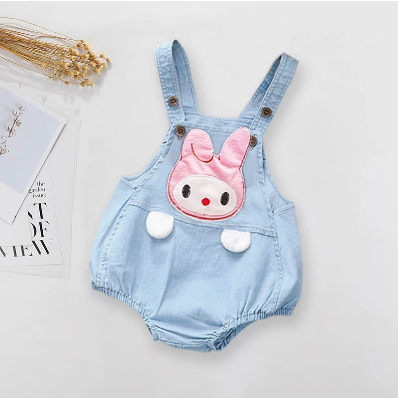 DIIMUU Summer Children Costume Kids Little Girls Overalls Girl Jeans Baby Denim Clothes Toddler Jumpsuit Casual Rompers Outfits