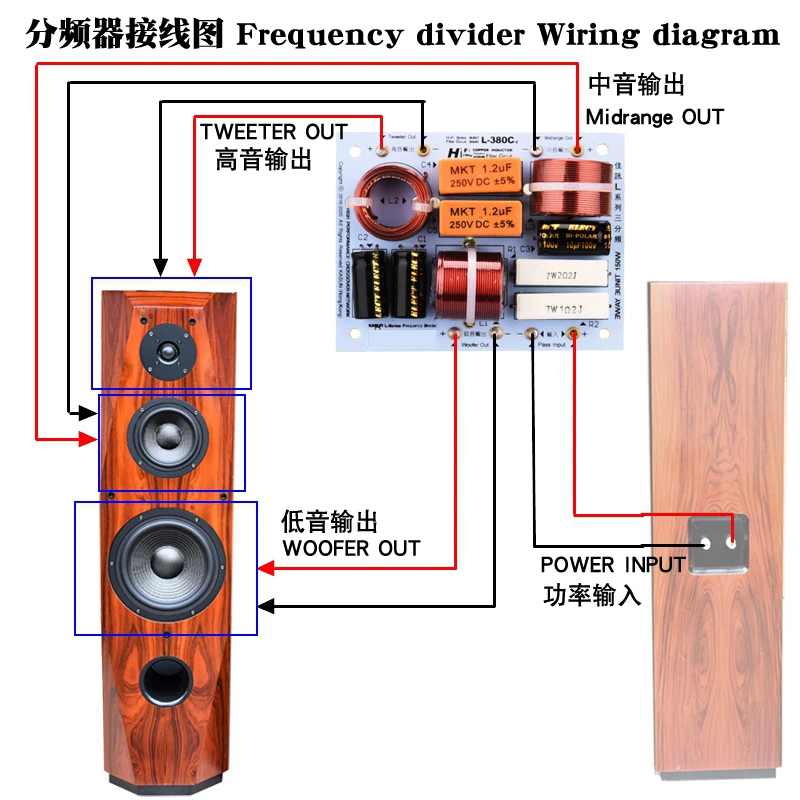 HIFIDIY LIVE  Hi-Fi  2 3 4 Way 3 speaker Unit (tweeter + mid +bass ) Speakers audio Frequency Divider Crossover Filters  L-380C