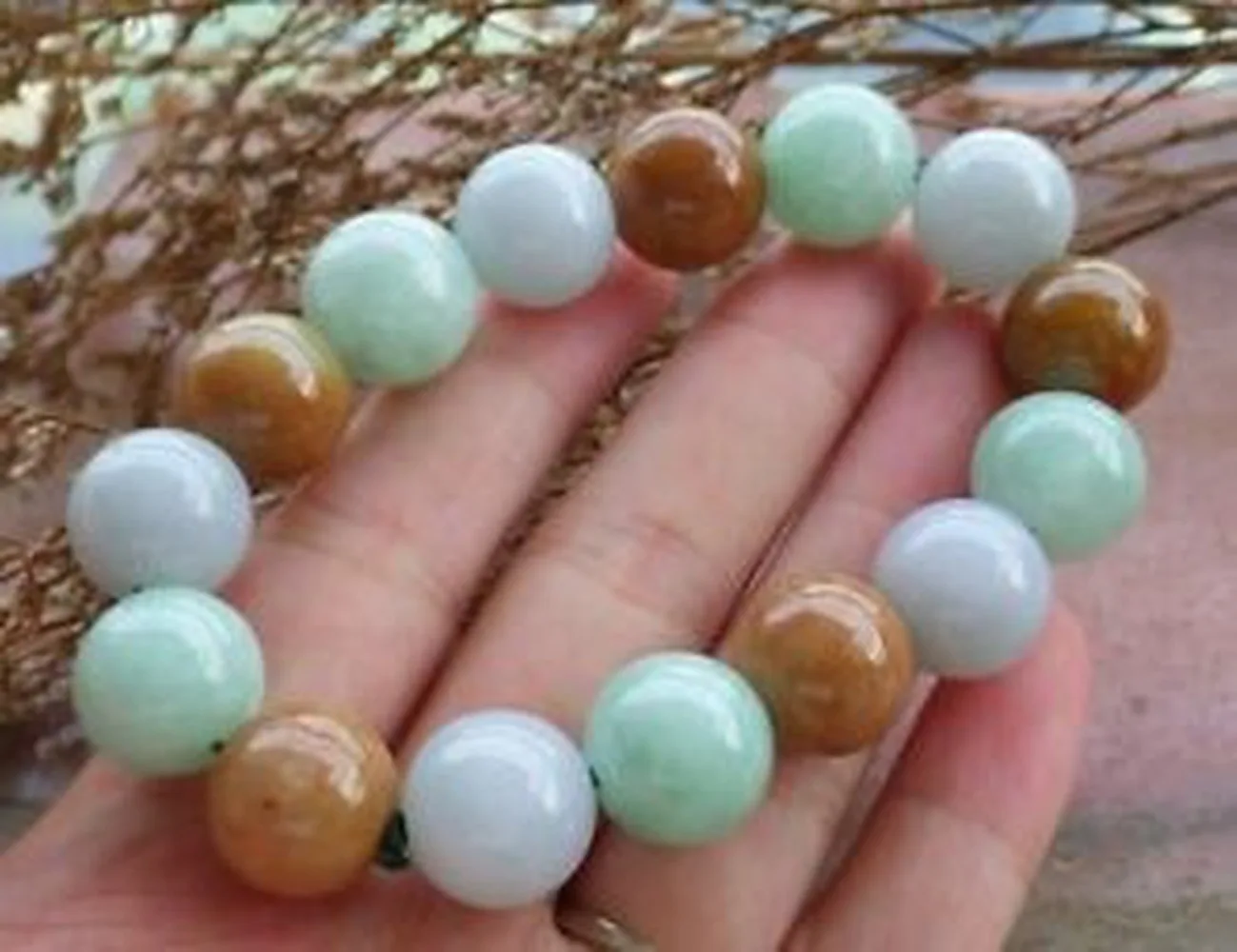 Certified 3 Color Natural A JADE Jadeite Bead Beads Bangle Bracelet