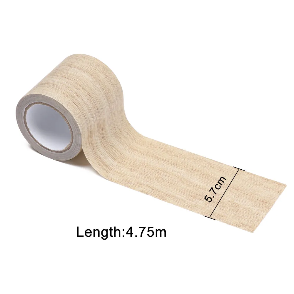Cinta adhesiva de reparación de grano de madera realista, accesorios de decoración del hogar, renovación de muebles, línea de rodapié, 5 M por rollo