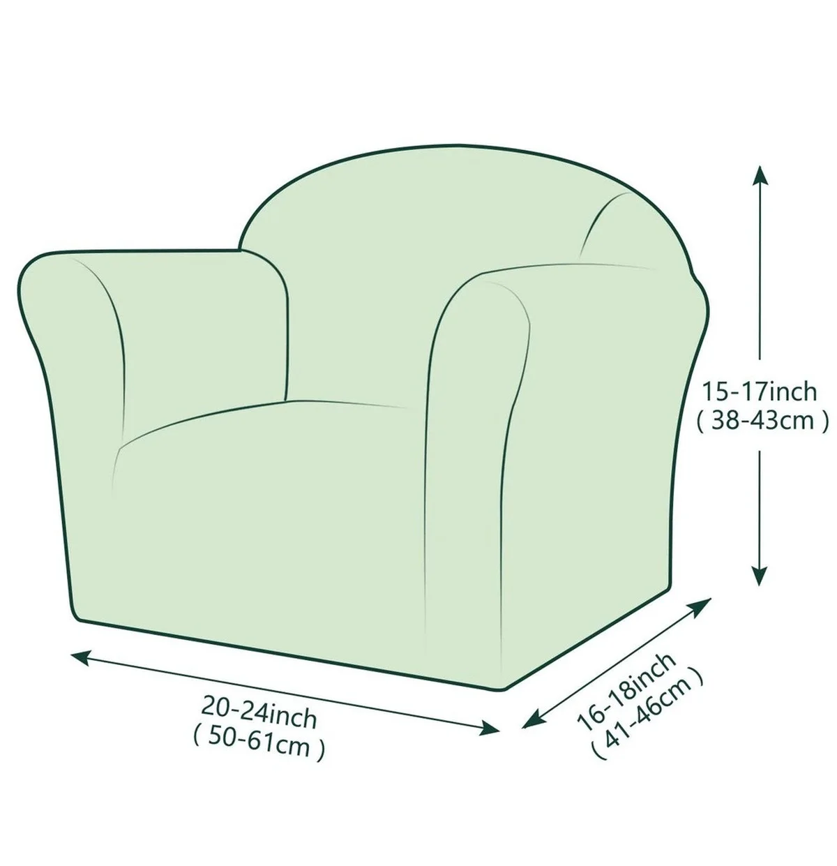 1 Seat Soft Armchair Couch Cover Solid Color Elastic Stretch Settee Mini Size Slipcover Sofa Protector for Children Chair