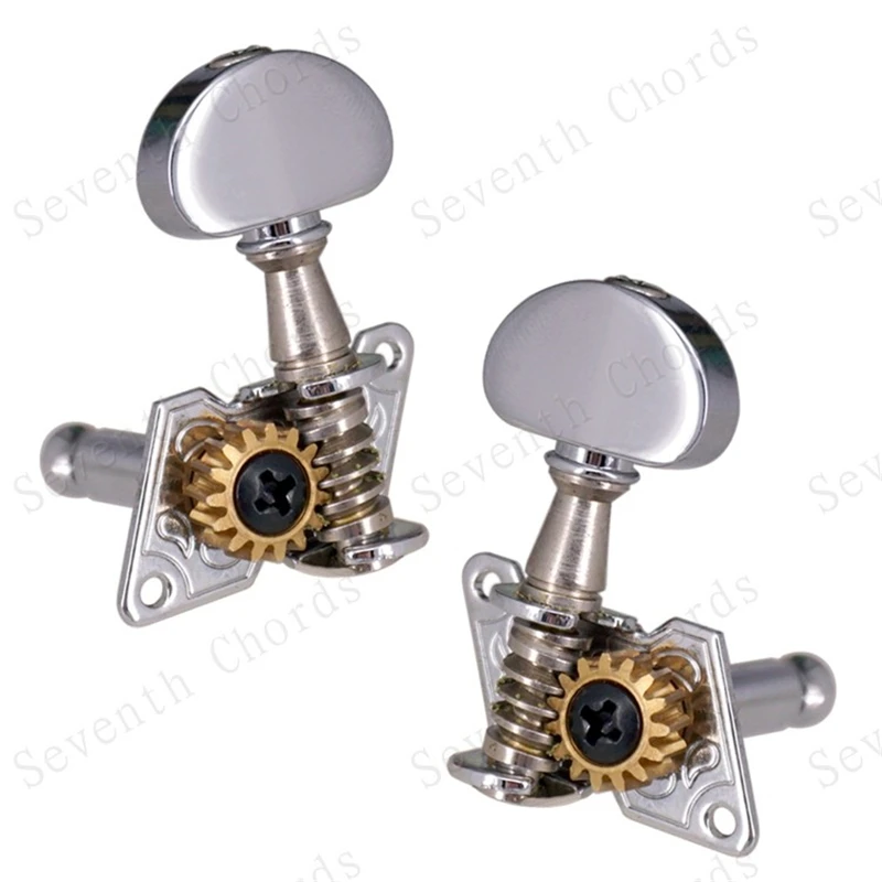 EIN Set 6pc Kleine Halbkreis Tasten Open Gear Inline Gitarre String Mechaniken Tuning Pegs Tasten Mechaniken Gitarre Zubehör teile – Detail 4